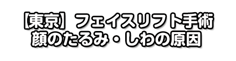 【東京】フェイスリフト手術 顔のたるみ・しわの原因