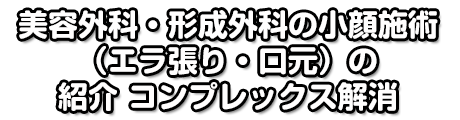 【東京】美容外科・形成外科の小顔施術（エラ張り・口元）の紹介 コンプレックス解消