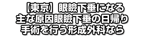 【東京】眼瞼下垂になる主な原因 眼瞼下垂の日帰り手術を行う形成外科なら