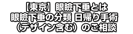 【東京】眼瞼下垂とは 眼瞼下垂の分類 日帰り手術（デザイン含む）のご相談