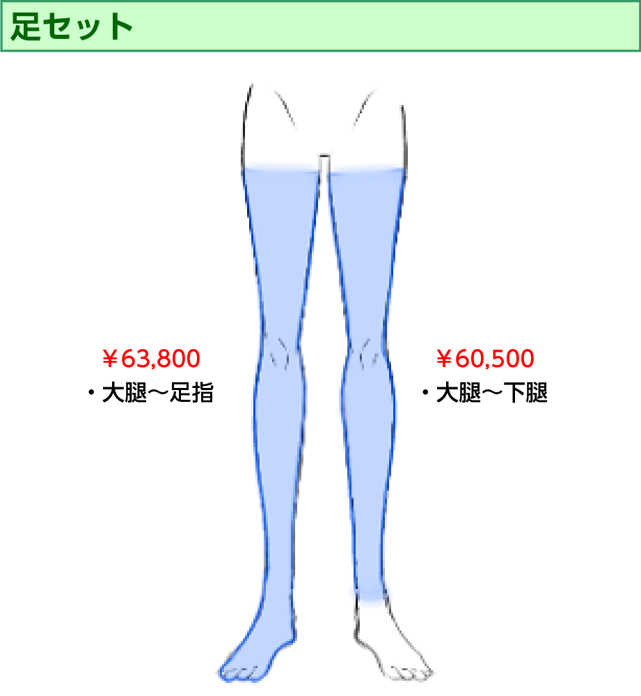 男性レーザー脱毛 足セット